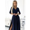 187511 3 amber krajkove dlouhe satenove saty s vystrihem tmave modre 309 7