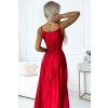 206342 5 juliet elegantni dlouhe satenove saty s vystrihem a rozparkem u nohavic cervene 512 5 velikost s barva cervena