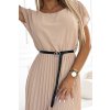 207443 5 plisovane midi saty s cernym paskem bezove 548 1 velikost uni barva bezova