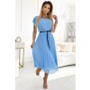 187874 1 plisovane midi saty s cernym paskem svetle modra 548 2