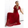 227559 3 numoco nastia dlouhe saty s vystrihem a kratkymi rukavy vinove 562 2 velikost uni barva bordo