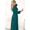 188210 4 nela leskle dlouhe saty s vystrihem dlouhym rukavem a rozparkem u nohavic zelene 572 4