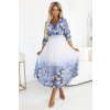 188390 zenske vzdusne midi saty s vystrihem do v a sklady svetle modre s divokymi kvetinami 605 1