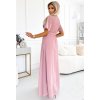 228963 1 numoco dlouhe saty s rasenym vystrihem a zavazovanim pudrove ruzove 545 1 velikost uni barva ruzova