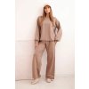 189452 11 damsky bavlneny komplet pl10 se sirokymi nohavicemi a mikinou velikost uni barva bezova