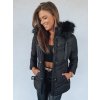 191096 4 cerna damska prosivana zimni bunda s kapuci dstreet ty2949 velikost s barva cerna