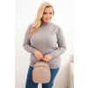 218348 damsky svetr plus size 1112 se stojackem velikost uni barva seda