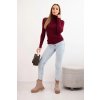 221567 1 damsky svetr z viskozy s rolakem a dlouhym rukavem velikost uni barva bordo