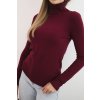 221567 3 damsky svetr z viskozy s rolakem a dlouhym rukavem velikost uni barva bordo