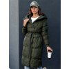 199604 4 damska dlouha bunda kabat s kapuci cloutique ty4370 velikost s barva zelena