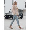 200390 12 damsky kratky zimni kabatek glamfluffy dstreet ty4984 velikost s barva bezova