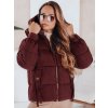 200438 10 damska zimni bunda zenline s kapuci dstreet ty5063 velikost s barva hneda