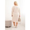215000 2 damske pletene saty plus2 plus size s kapsou velikost uni barva smetanova
