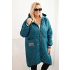215048 damska bunda 5393 1 plus size prosivana s kapuci a sportovnimi manzetami velikost uni barva modra