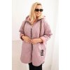215093 damska bunda 5614 plus size prosivana s kapuci a napisem hope velikost uni barva ruzova tmave