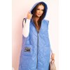 202697 28 damska prosivana vesta plus size s kapuci na zip janina velikost uni barva modra svetle