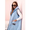 202697 4 damska prosivana vesta plus size s kapuci na zip janina velikost uni barva modra svetle