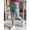204035 damske dziny slim fit s kvety artjeans dstreet uy2446 velikost s barva modra svetle