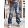 204143 damske dziny wide leg derovane demarip dstreet uy2486 velikost s barva modra svetle