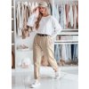 204191 3 damske kalhoty s paskem tailandi latte dstreet uy2549 velikost m barva bezova