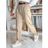 204191 damske kalhoty s paskem tailandi latte dstreet uy2549 velikost m barva bezova