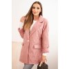 214973 damska bunda plus size prosivana s limcem a knoflikem tmave ruzova velikost uni barva ruzova tmave