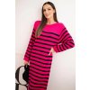 203012 4 damska svetrkova saty pruhovane bezova velikost uni barva ruzova
