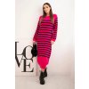 203012 5 damska svetrkova saty pruhovane bezova velikost uni barva ruzova
