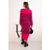 203012 6 damska svetrkova saty pruhovane bezova velikost uni barva ruzova