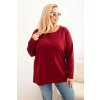 215072 1 damska halenka plus size 6890 s kulatym vystrihem velikost 2xl 3xl barva bordo