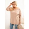 215072 24 damska halenka plus size 6890 s kulatym vystrihem velikost 2xl 3xl barva bordo