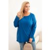 215072 32 damska halenka plus size 6890 s kulatym vystrihem velikost 2xl 3xl barva bordo