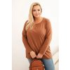 215072 8 damska halenka plus size 6890 s kulatym vystrihem velikost 2xl 3xl barva bordo
