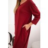 214970 3 damska saty plus size z bavlnou s jednoduchym strihem a rukavem 3 4 bordove velikost uni barva bordo