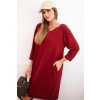 214970 damska saty plus size z bavlnou s jednoduchym strihem a rukavem 3 4 bordove velikost uni barva bordo