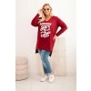 215078 5 damska bluza plus size bavlnena s napisem a vystrihem do v velikost 2xl barva ruzova