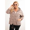 214958 4 damska mikina plus size art3802 na zip velikost uni barva bezova