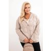 214958 damska mikina plus size art3802 na zip velikost uni barva bezova