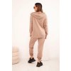 214964 14 damsky bavlneny komplet pl14 se sirokymi nohavicemi a mikinou na zip velikost uni barva hneda