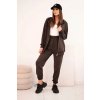 214964 1 damsky bavlneny komplet pl14 se sirokymi nohavicemi a mikinou na zip velikost uni barva hneda