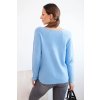204731 2 damsky svetr z viskozy s vystrihem do v velikost uni barva modra