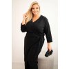 215033 1 damsky bavlneny overal 6962 plus size s vazanim v pase a 3 4 rukavem velikost 2xl barva cerna