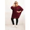 215036 1 damsky svetr plus size s mohairem ponco velikost uni barva bordo