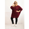 Dámský svetr Plus Size PLUS3 (Velikost UNI, Barva Zelená)