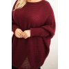 215036 3 damsky svetr plus size s mohairem ponco velikost uni barva bordo