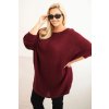 221570 damsky svetr plus size s mohairem ponco velikost uni barva bordo