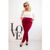 Dámské bavlněné kalhoty 6914 Plus Size s elastickým pasem (Velikost 4XL, Barva Černá)