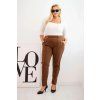 Dámské bavlněné kalhoty 6914 Plus Size s elastickým pasem (Velikost 4XL, Barva Černá)