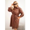 215051 16 damsky kabat z eko kuze tr3 plus size s paskem a limeckem velikost 2xl 3xl barva cerna