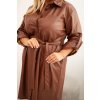 215051 19 damsky kabat z eko kuze tr3 plus size s paskem a limeckem velikost 2xl 3xl barva cerna